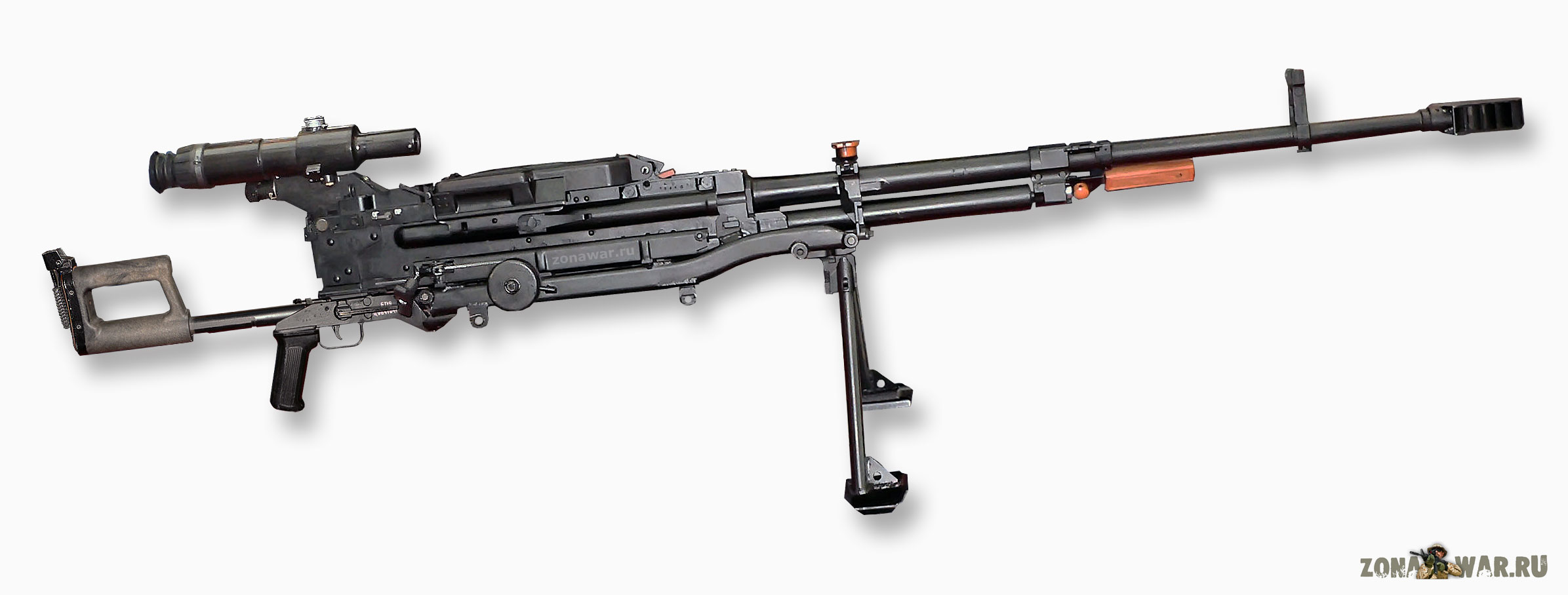 Differential identification of NSV and Kord heavy machine guns