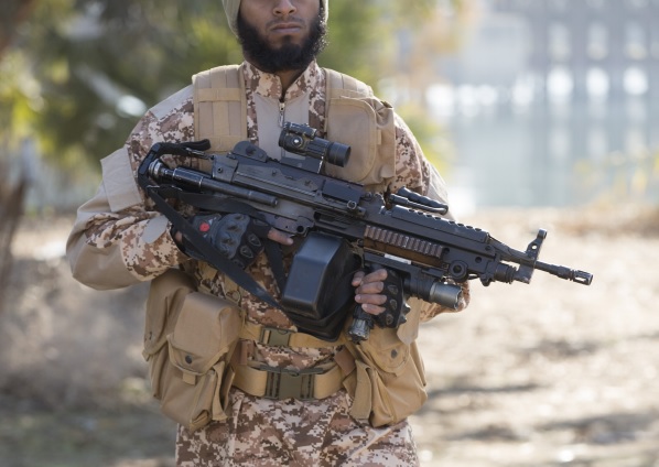 Minimi type light machine gun with pro-Assad group in Syria - Armament ...